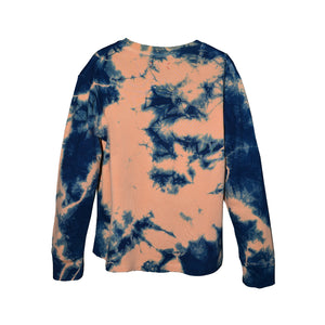 KIDS PRADU INDIGO TIE-DYE ORGANIC COTTON LONG SLEEVE T-SHIRT