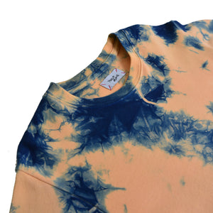 KIDS PRADU INDIGO TIE-DYE ORGANIC COTTON LONG SLEEVE T-SHIRT