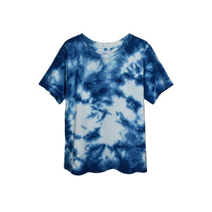 KIDS TIE-DYE INDIGO ORGANIC COTTON T-SHIRT