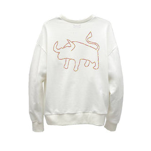 OX STAR WHITE ORGANIC FRENCH TERRY SWEATSHIRT