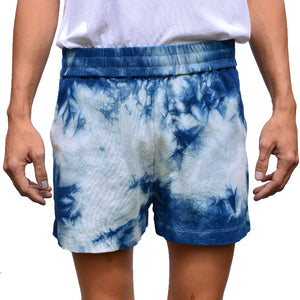 TIE-DYE INDIGO DEN SHORTS - Philip Huang