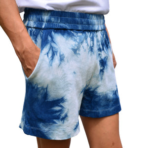 TIE-DYE INDIGO DEN SHORTS - Philip Huang