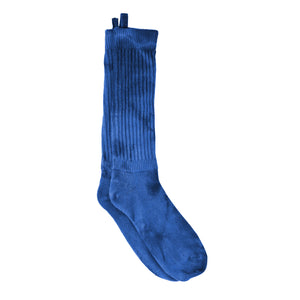 NATURAL HAND TIE-DYE CAMO INDIGO MONA SLOUCH SOCKS