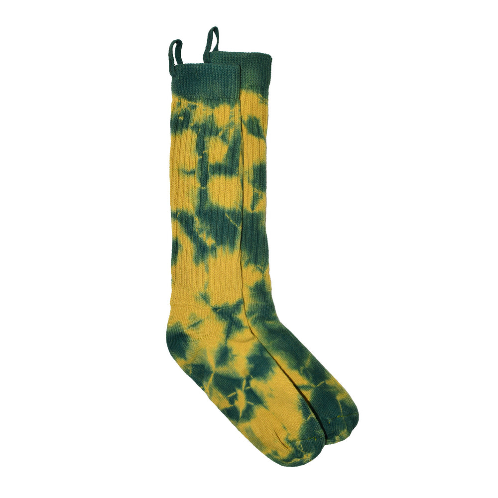 Natural Hand Tie-dyed Mango Moss Mona Slouch Socks - Philip Huang