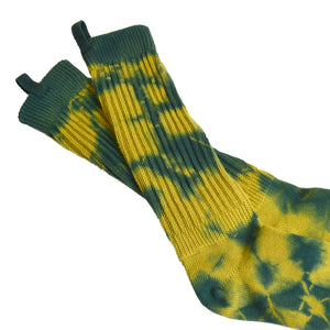 Natural Hand Tie-dyed Mango Moss Mona Slouch Socks - Philip Huang