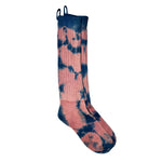 NATURAL HAND TIE-DYE CORAL INDIGO MONA SLOUCH SOCKS