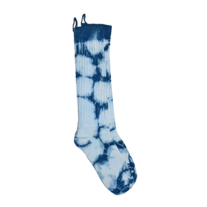 NATURAL HAND TIE-DYE INDIGO MONA SLOUCH SOCKS