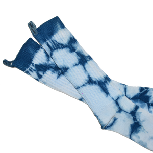 NATURAL HAND TIE-DYE INDIGO MONA SLOUCH SOCKS