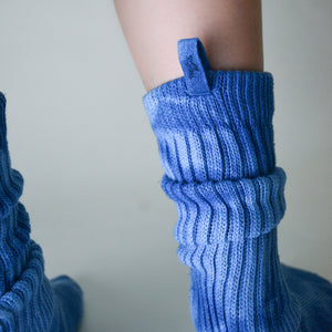 NATURAL HAND TIE-DYE MONA SLOUCH SOCKS (PACK OF 3)