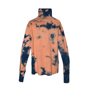 PRADU INDIGO TIE-DYE LONG SLEEVE TURTLENECK