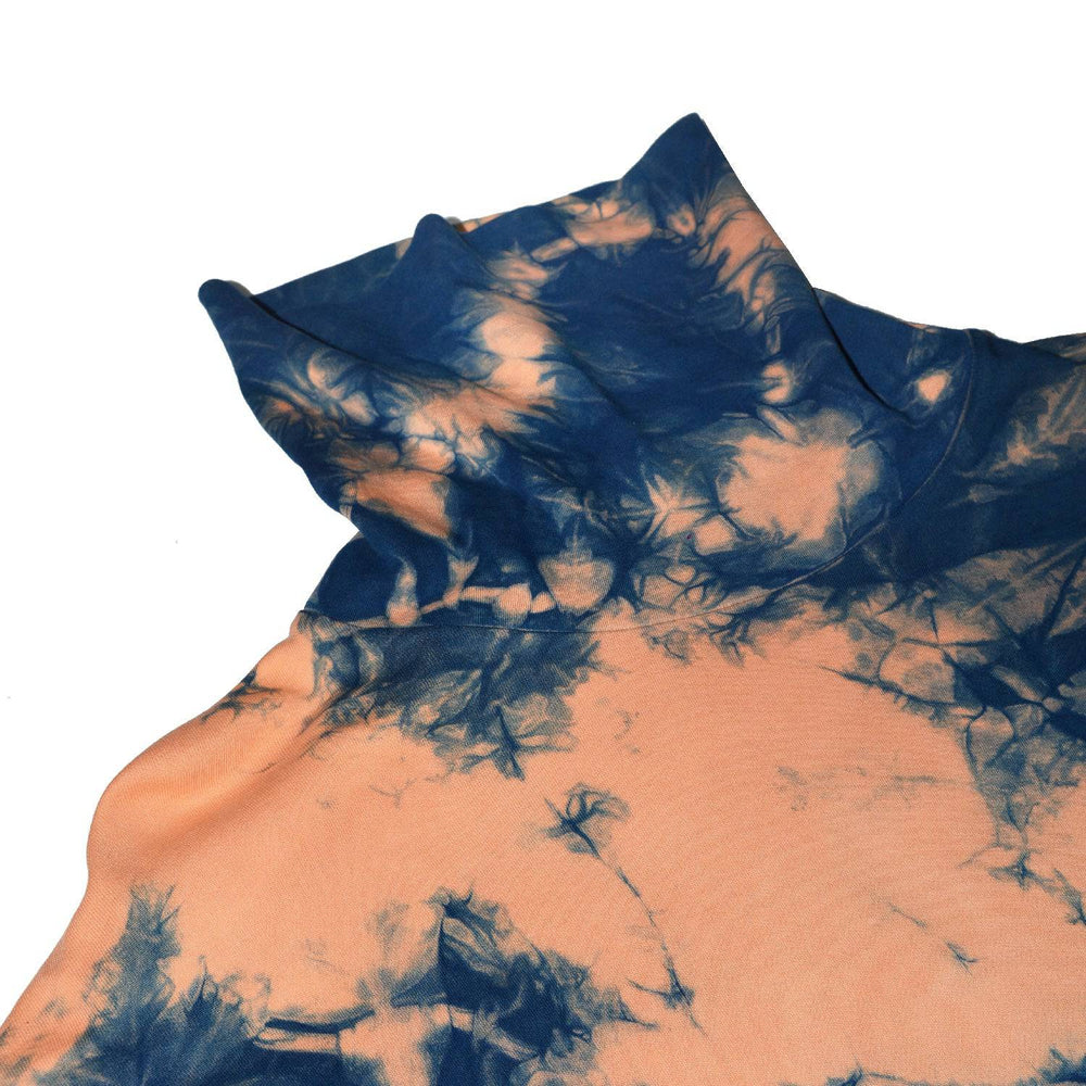 PRADU INDIGO TIE-DYE LONG SLEEVE TURTLENECK