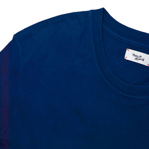 DARK INDIGO RIBBED CREW NECK T-SHIRT