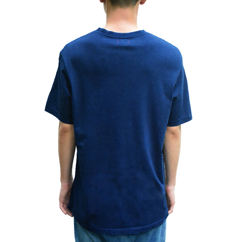 DARK INDIGO RIBBED CREW NECK T-SHIRT