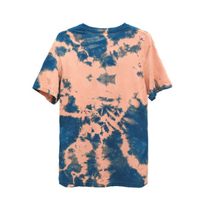 PRADU INDIGO TIE-DYE RIBBED CREW NECK T-SHIRT