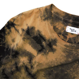 MOONLESS RUST TIE-DYE RIBBED CREW NECK T-SHIRT