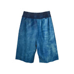 INDIGO TIE-DYE LEATHER SHORTS