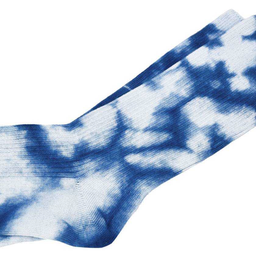 NATURAL HAND TIE-DYED INDIGO SOCKS