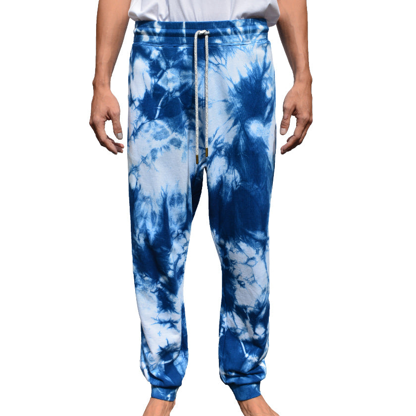 TIE-DYE INDIGO ORGANIC FRENCH TERRY SWEATPANTS