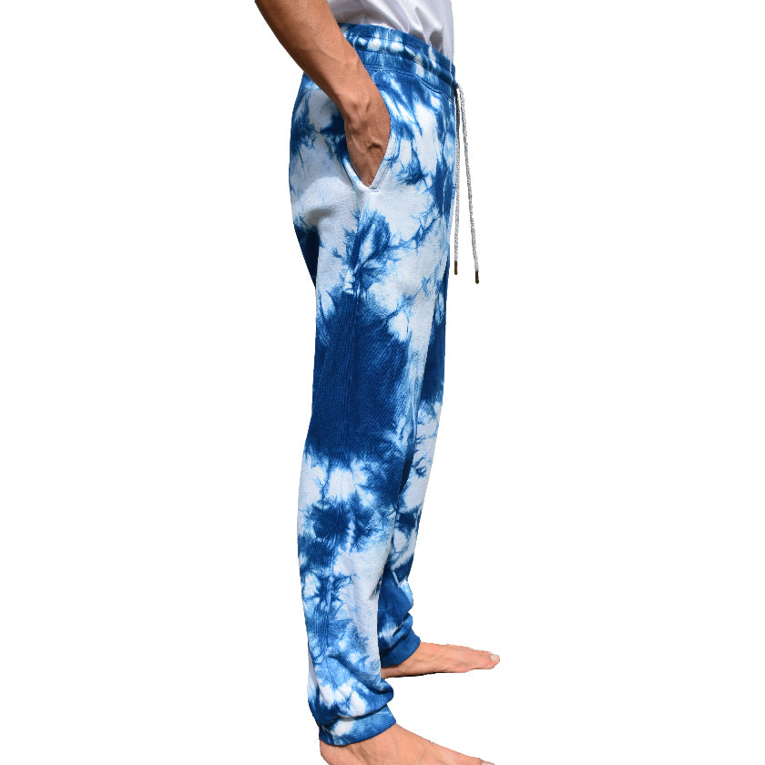 TIE-DYE INDIGO ORGANIC FRENCH TERRY SWEATPANTS