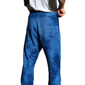 CAMOUFLAGE INDIGO ORGANIC FRENCH TERRY SWEATPANTS - Philip Huang