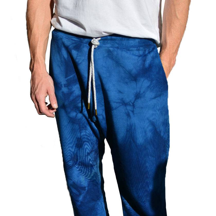 CAMOUFLAGE INDIGO ORGANIC FRENCH TERRY SWEATPANTS - Philip Huang