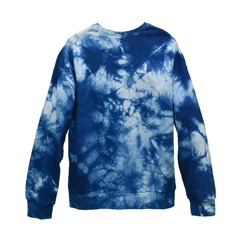 TIE-DYED INDIGO FRENCH TERRY SWEATSHIRT