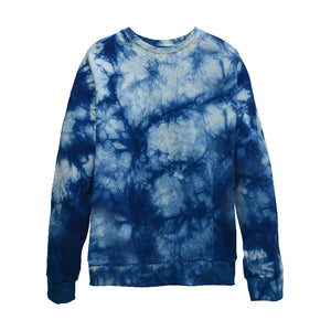 TIE-DYED INDIGO FRENCH TERRY SWEATSHIRT