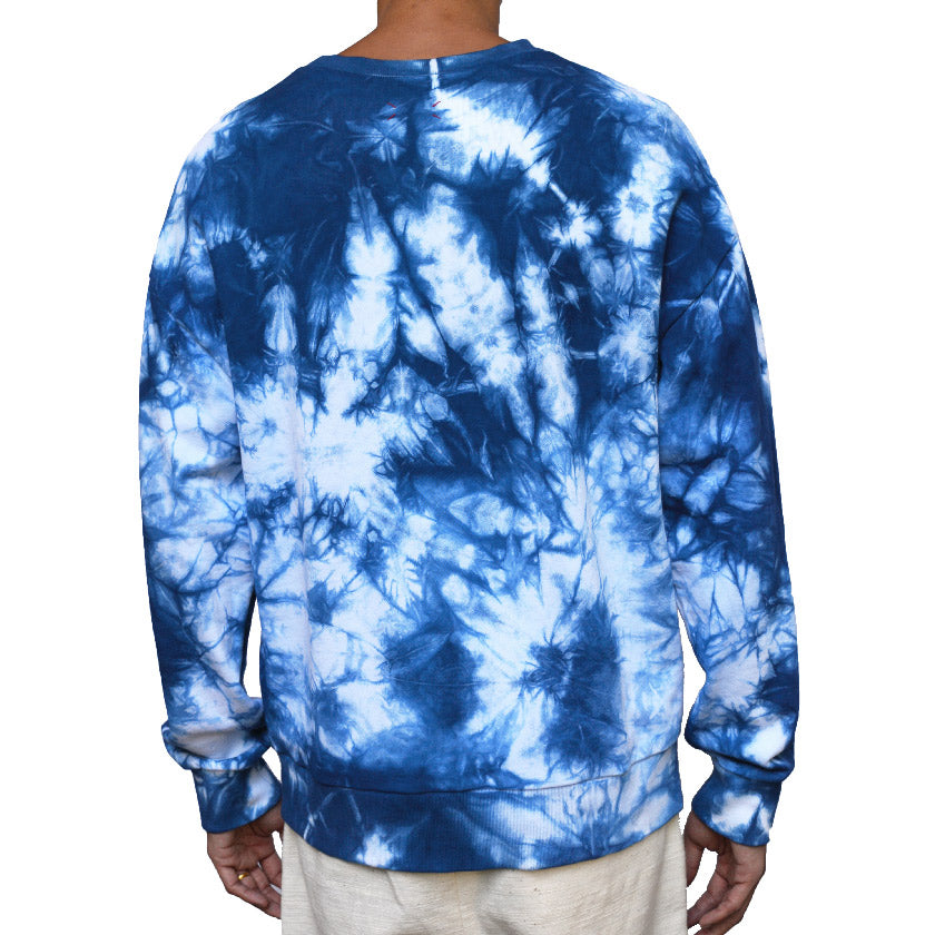 TIE-DYED INDIGO FRENCH TERRY SWEATSHIRT