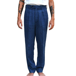 
            
                Load image into Gallery viewer, DARK INDIGO DOVE LINEN TROUSERS - Philip Huang
            
        