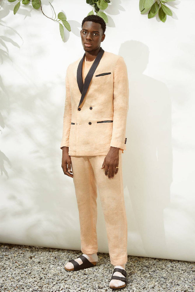 DUNE DOVE LINEN TUXEDO JACKET