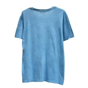 SKY INDIGO WIDE CREW NECK T-SHIRT