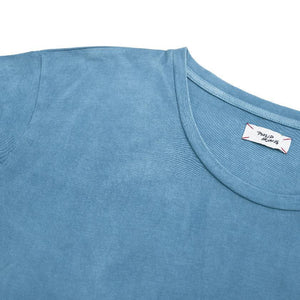 SKY INDIGO WIDE CREW NECK T-SHIRT