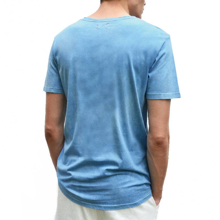 SKY INDIGO WIDE CREW NECK T-SHIRT