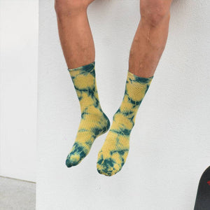 NATURAL HAND TIE-DYED MANGO INDIGO SOCKS