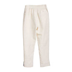 RAW WHITE ISAN WOVEN CROSSOVER TROUSERS